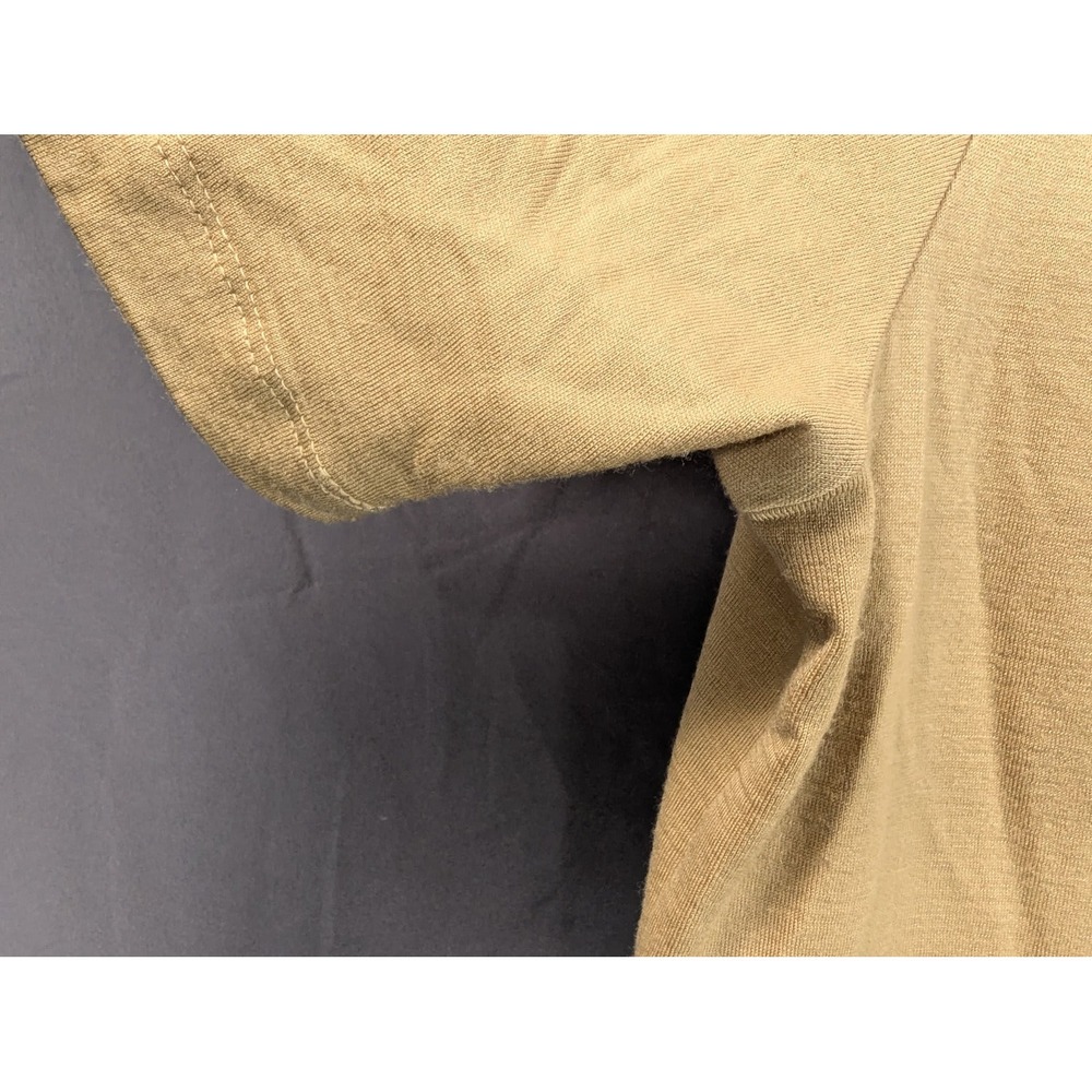 Outlier NYC Merino Wool Crew Neck T-Shirt Men's Size Large Tan Khaki Mustard ... - Picture 10 of 12